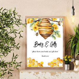 Póster Signo de regalos de ducha de bebé de abejas de abe