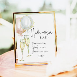 Póster Signo de revelación de género en globo rosa y azul