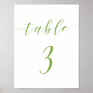 Póster Signo de tabla de boda de script moderno número 3