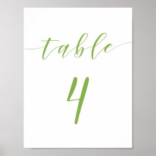 Póster Signo de tabla de boda de script moderno número 4