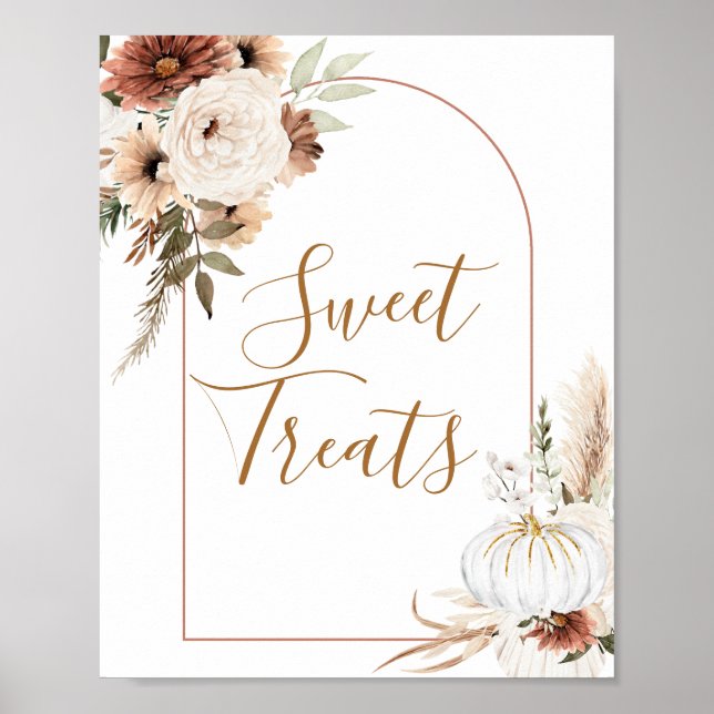 Póster Signo de Tratamientos de Dulce Floral de Calabaza  (Frente)