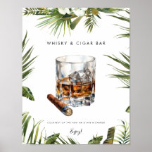 signo de whisky tropical y barra de puros
