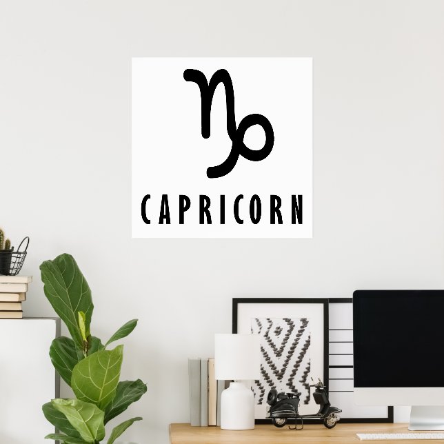 Póster Signo de zodiaco de Capricornio (Oficina en casa)
