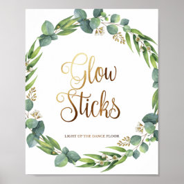 Póster Signo del boda Eucalyptus para palos brillantes