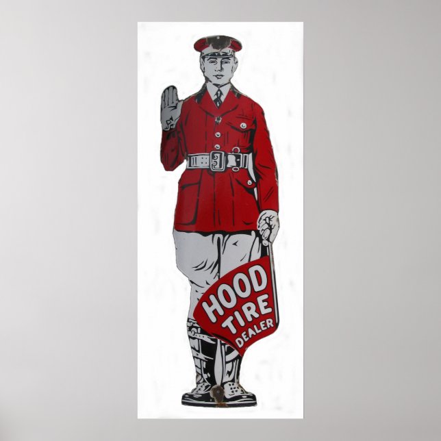 Póster signo del distribuidor de neumáticos del capó vint (Frente)