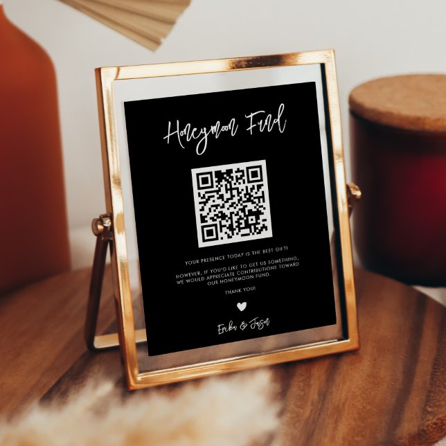 Póster Signo del fondo de luna de miel Boda negro contemp (Subido por el creador)