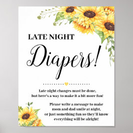 Póster Signo del juego de los Diapers nocturnos de la noc