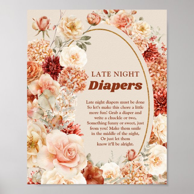 Póster Signo del juego Groovy otoño floral Late Night Dia (Frente)