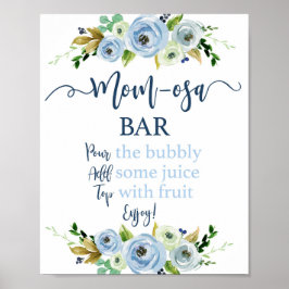 Póster Signo floral azul de mamá-osa