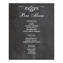 Signo grande del menú BAR | pizarra | barra boda