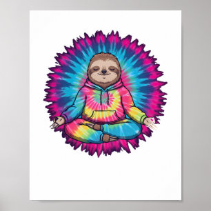 Póster Signo Hippie Sloth Peace Tie-Dy