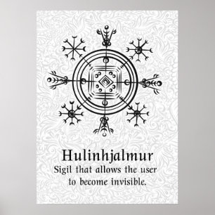 Póster Signo mágico islandés Hulinhjalmur