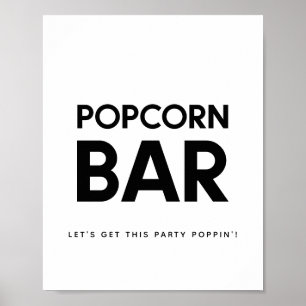 Póster Signo minimalista de boda de barra de palomitas en