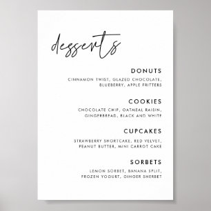 Póster Signo moderno de barra de postres Minimalista Boda