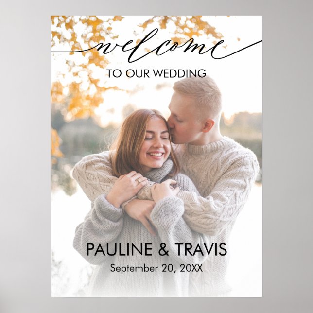Póster Signo moderno de boda de bienvenida (Frente)