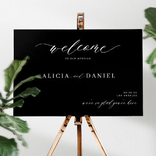 Póster Signo moderno elegante de escritura boda negro sig