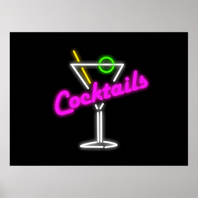 Póster Signo Neon Cocktail (Frente)