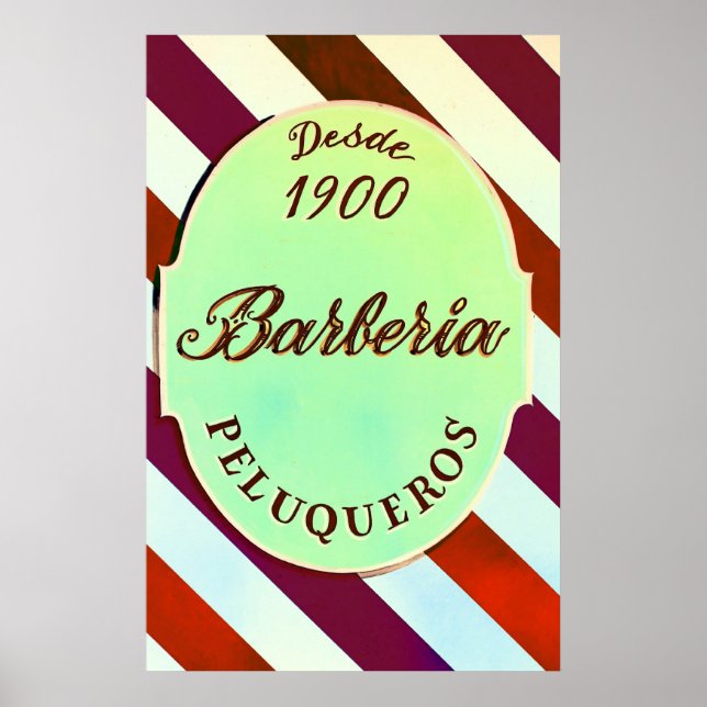 Póster signo psicodélico de peluquería Imprimir (Frente)