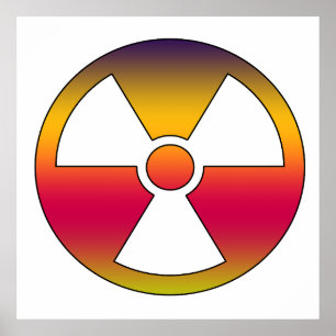 Póster Signo radioactivo nuclear