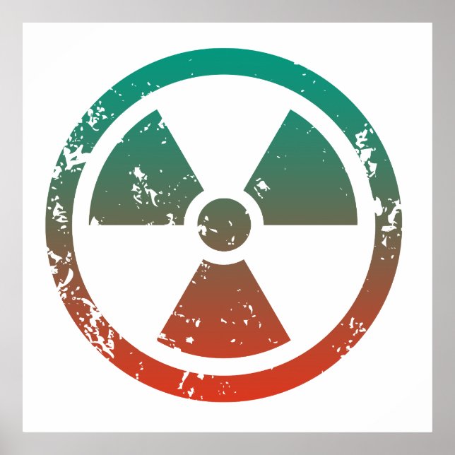 Póster Signo radioactivo nuclear (Frente)