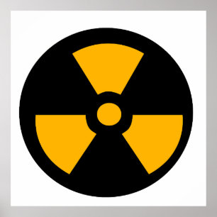 Póster Signo radioactivo nuclear
