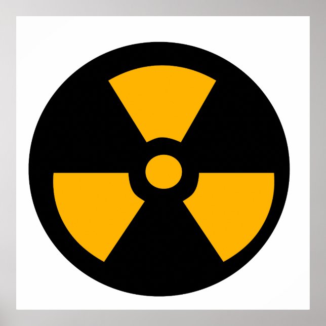 Póster Signo radioactivo nuclear (Frente)