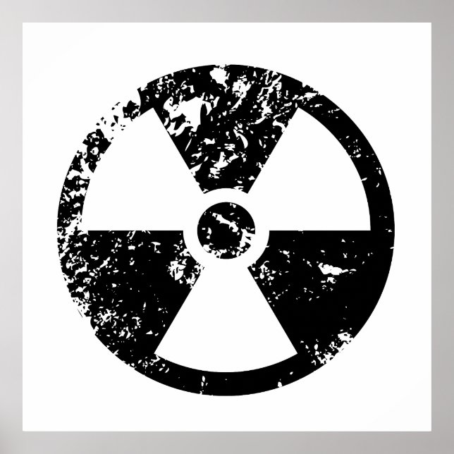 Póster Signo radioactivo nuclear (Frente)