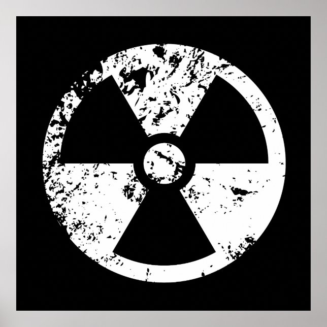 Póster Signo radioactivo nuclear (Frente)