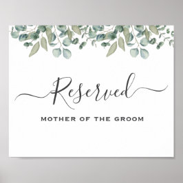 Póster Signo reservado de Eucalyptus Greenery Boda