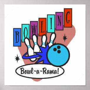 Póster signo retro bowl-a-rama
