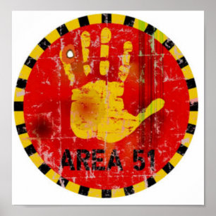 Póster Signo retro de área51
