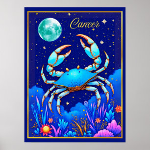 Póster Signo zodiacal de Cáncer la Langosta