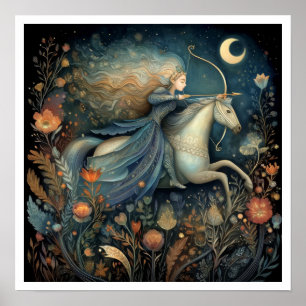 Póster Signo zodiacal Sagitario Astrología Celeste