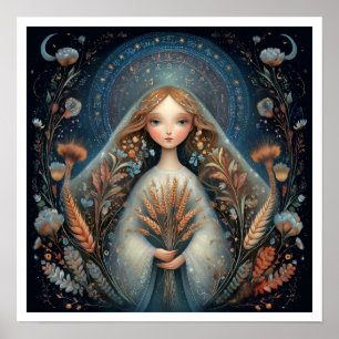 Póster Signo zodiacal Virgo Astrología Celestial