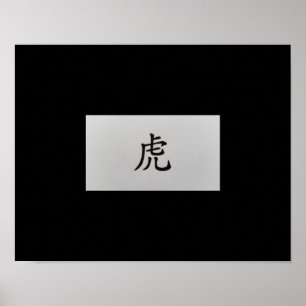Póster Signo zodiaco chino Tiger negro