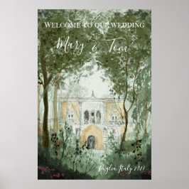 Póster Signos de bienvenida de boda Sueños de Castillo