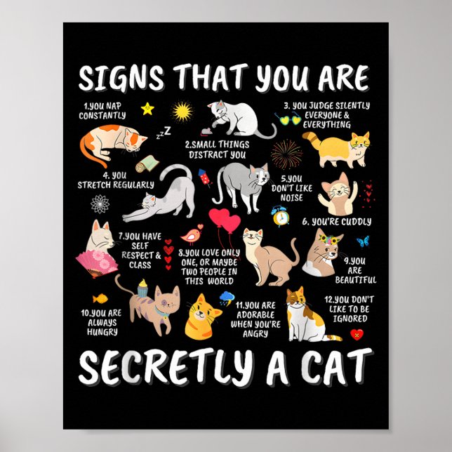Póster Signs That You Are Secretly A Cat  (Frente)