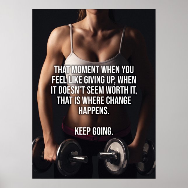 Póster Sigue andando - Motivación del gimnasio femenino (Frente)