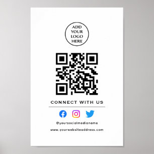 Póster Sigue el código QR para conectarte con nosotros Tu