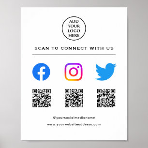 Póster Sigue el código QR "Scan Me Conecta Con Nosotros"