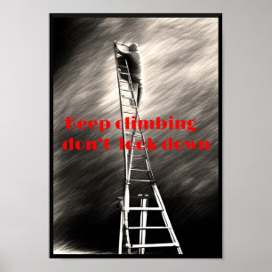 Póster Sigue escalando, no mires abajo poster