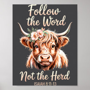 Póster Sigue La Palabra No La Manada Vaca Cristiana Bibli