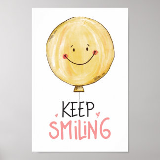 Póster Sigue Sonriendo Cita De Sonrisa Amarilla Sonrisa E