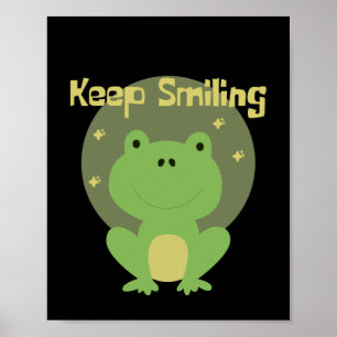 Póster Sigue sonriendo rana verde Kawaii bebé sonriendo