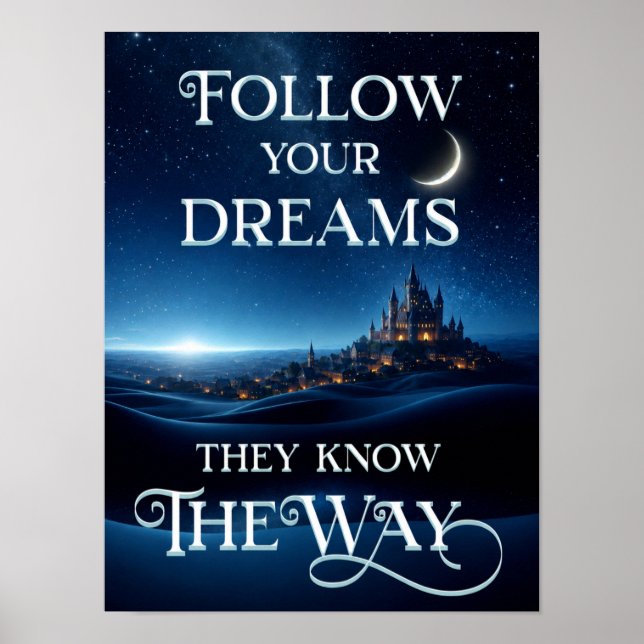 Póster Sigue tus sueños bajo un cielo estrellado (Frente)