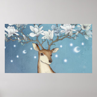 Póster Sika Deer Magnolia