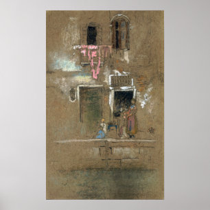 Póster Silbador - Nota En Rosa Y Marrón