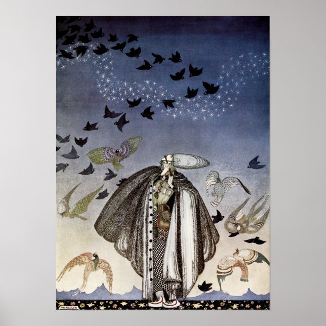 Póster Silbato de soldado y rebaño de aves (Frente)