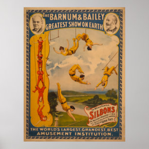 Póster Silbons famoso Barnum y poster del circo de Bailey