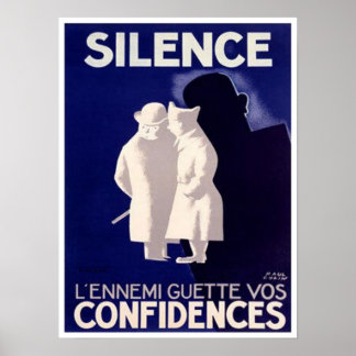 Póster Silence L'ennemi Guette Vos confiesa la guerra fra